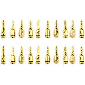 XINGYHENG 10 Pairs Open Screw Banana Plugs Connectors for Speaker Cable (Alloy and 24K Gold Plated)