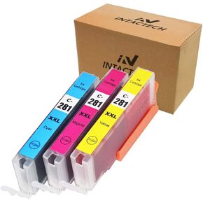 CLI-281 XXL Cyan/Magenta/Yellow-3 Color Ink Cartridges Compatible with Canon 281XXL CLI281 Value Pack Work for Pixma TS6120 TS8120 TR7520 TR8520 TS9120 TS6220 TS8220 TS9520 TS9521C