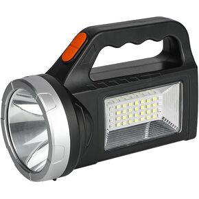 Spotlight Flashlight Rechargeable, Led High Lumens Super Bright, Solar Panels,7 Modes,IPX4 Waterproof Handheld Spotlight for Home Power Failure,Outdoor,Camping,Hiking,Emergencies (black5)