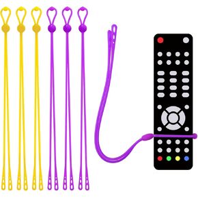 6pcs Silicone Remote Tether, Remote Control Finder Adjustable Remote Control Pigtail Handheld TV Remote Locator Leash for Lost Remote Solution for Apple LG Samsung Sony (Orange, Green)