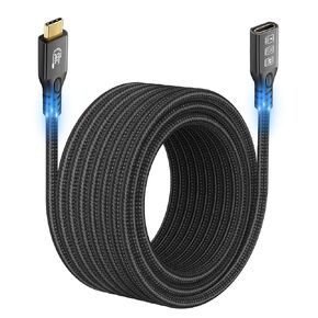 20Gbps USB C 3.2 Extension Cable, 16.5FT USBC 3.2 Gen2 Type-c Male to Female Extender Cable Ultra HD 4K@60Hz 240W Charging 20Gbps Data Transfer Compatible with External SSD eGPU