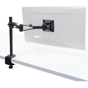 Height Adjustable Double Swivel Monitor Desk Mount Stand for Single Monitor up to 27 inches - VESA Mount Compatible