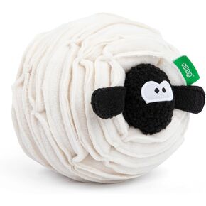 Interactive Enrichment Toy for Dogs - Squeaky Plush Snuffle Sheep, A Treat Dispensing Puzzle Toy, Stress and Anxiety Relief