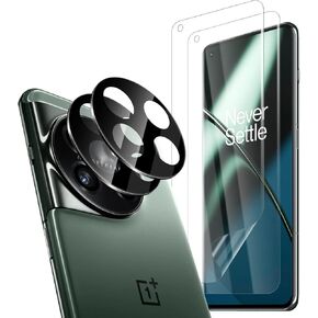 Orzero (2+2) Compatible for OnePlus 11 5G, 2 Pack Soft High Definition TPU Screen Protector + 2 Pack Glass Camera Lens Protector, Anti-Scratch Bubble-Free