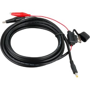 KSK 118-inch Trail Camera Power Cord with Alligator Clips, 4.0x1.7mm DC External Power Cable with 2Amp Fuse