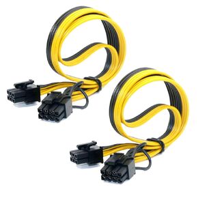 6-pin Male to 8-pin (6+2) Male Power Adapter Cable for Express Graphics Card Power Supply（2 Piece）