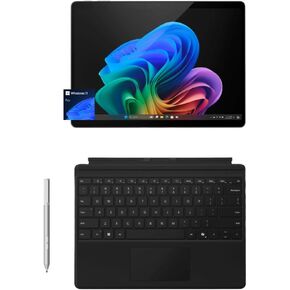 Microsoft Surface Pro 11 Bundle, 2-in-1 Tablet with Pro Keyboard and Surface Pen, Copilot+ PC, 13" Touchscreen OLED, Snapdragon X Elite, 16GB RAM, 512GB SSD, Windows 11 Pro, Black