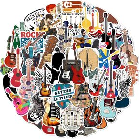 Musical Instrument Stickers - 50 Pcs Music Stickers Motivational Vinyl Waterproof Stickers Cartoon Lovely PVC Kawaii Decals Funny Vinyl Decoration DIY Decor for Teens Music Fans