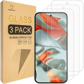 Mr.Shield Screen Protector compatible with Google Pixel 9 / Pixel 9 Pro [Fingerprint Unlock Compatible] [3-Pack] [Tempered Glass] [Japan Glass with 9H Hardness]