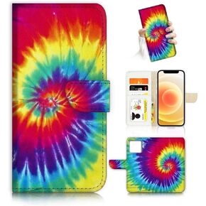 for iPhone 12, Art Designed Flip Wallet Style Cover Case Fancy Flower Full Body Protection AD003 (#24878 Red Gothic Rose)