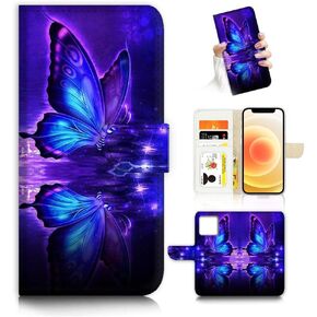 for iPhone 12, Art Designed Flip Wallet Style Cover Case Fancy Flower Full Body Protection AD003 (#24878 Red Gothic Rose) in Kuwait