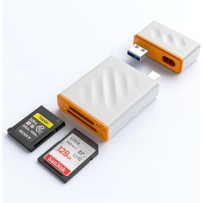 CFexpress Type A and SD Dual-Slot Memory Card Reader, 10Gbps USB 3.2 Gen 2 Type A CFexpress Adapter Memory Card Reader with USB C to USB C/USB A Connectors,Compatible with Windows/Mac/Linux/Android