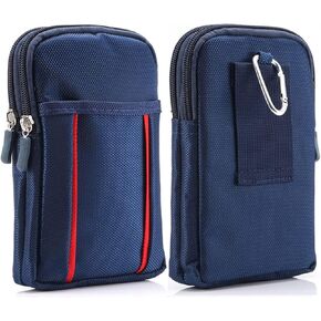 Cell Phone Belt Holder for Men Black, Smartphone Waist Belt Pouch, Men's Small Cellphone Belt Clip Holster Phone Carrying Case Bumbag Protector Waist Pouch Wallet Purse Clutch Bag with Belt Loop