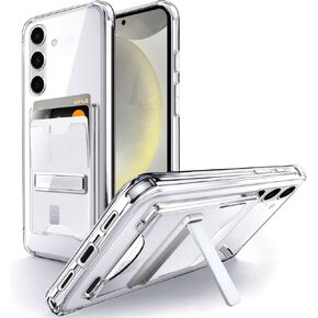 Shields Up for Galaxy S24 Ultra Case Clear, Wallet Case with with Card Holder & Kickstand/Stand, Slim Protective Shockproof Transparent Cover for Samsung Galaxy S24 Ultra - Clear