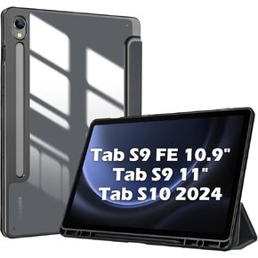ProCase Protective Case for Galaxy Tab S9 FE 10.9" / Tab S9 11" 2023 / S10 2024, Slim Stand Hard Back Shell Smart Cover for Galaxy Tab S9 FE S9 S10 Tablet (SM-X510/X710/X720) -Black