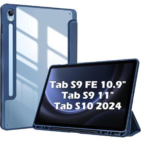 ProCase Protective Case for Galaxy Tab S9 FE 10.9" / Tab S9 11" 2023 / S10 2024, Slim Stand Hard Back Shell Smart Cover for Galaxy Tab S9 FE S9 S10 Tablet (SM-X510/X710/X720) -Black