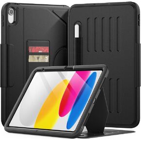 Case for iPad 10th Generation 10.9 Inch 2022,Full Body Soft Leather Auto Sleep/Wake Shockproof Cover with Pencil Holder,Card Slot,Strong Magnetic Multi-Angle Stand(Dark Blue)