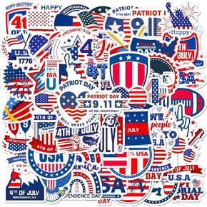 100 PCS Funny American Flag Stickers and Decals, USA Flag Stickers for Kids Teens Adults, American Flag Decorations Waterproof Vinyl Stickers for Water Bottle Laptop Luggage Guitar