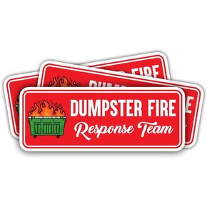 MAIANEY (3 Pcs) Dumpster Fire Response Team Sticker Funny Dumpster Fire Sticker Dumpster Fire Meme Everything is Fine Waterproof Vinyl Stickers Gag Gifts Decorations Laptop Water Bottle Car Window