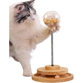 القط التفاعلية علاج الكرة لعبة المغذية تسرب لعبة الخشب الربيع لعبة تعقب متعة الحيوانات الأليفة القط لعبة ل هريرة جرو داخلي اللعب لعبة in Kuwait