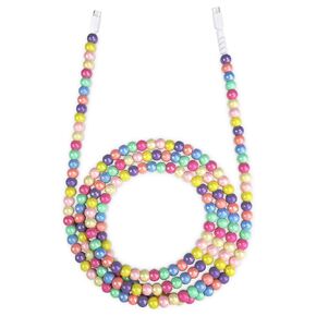 Aolcev USB C Cable 66W Fast USB C to USB C Charging Cable 6.6FT/2M Stylish & Durable Beaded USB Type C Charger Cord Compatible with iPhone 16 Pro/16 Pro Max/16 Plus iPhone 15 Pro Max Plus Colorful
