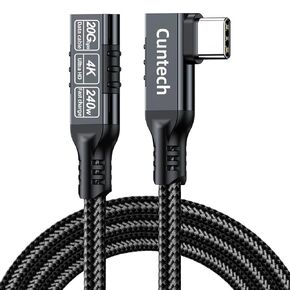 240W USB C Extension Cable 6.6ft, 20Gbps Data Transfer 4K@60Hz Video 240W Fast Charging Cable for Thunderbolt 4/3 for iPhone16/15 iPad Samsung Galaxy S24/S23 Phone Tablet Laptop Other Type C Devices