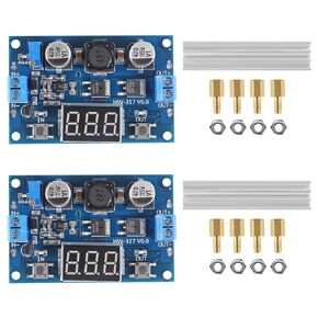 2pcs LTC1871 DC-DC Boost Step-up Voltage Converter Module 100W High Power Adjustable Output 3.5-35V Power Regulator Board with LED Voltage Meter