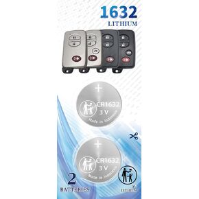 Replacement for Toyota Key Fob Battery, CR1632 Key Fob Battery for (2007-2018) tC 4-Runner Avalon Camry Corolla Highlander Land Cruiser Prius Rav4 Venza FCC ID’S: HYQ14ACX HYQ14AAB HYQ14AEM