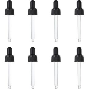 PATIKIL Glass Eye Dropper Caps, 8 Pcs Plastic Glass Dropper Closure Top for 100ml(3.4oz) Essential Oils Bottle, Perfume, Lab Experiments, Black