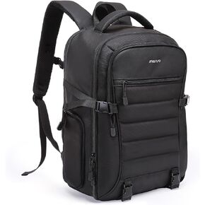 MOSISO Camera Backpack,DSLR/SLR/Mirrorless Camera Case,Waterproof Photography Bag with 15-16 inch Laptop Compartment&Rain Cover&Front Horizontal Quilted Pocket Compatible with Canon/Nikon/Sony, Black