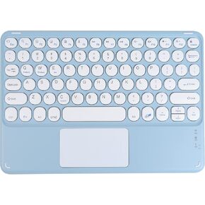Wireless Bluetooth Keyboard with Touchpad,10 Inch Round Key Wireless Keyboard Rechargeable Ultra Slim Portable Office for iOS Android Windows Devices (Pink)