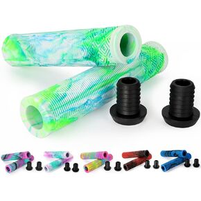 Scooter Grips - Mixed Color Bike Bicycle MTB Scooter Handlebar Grips | 145mm Soft Handle Grips for Pro Stunt Kick Scooter, BMX Bikes,Mountain Bike