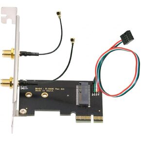 CY Card Wireless NGFF A/E-Key WiFi Card to PCI-E Express 1x Adapter for WLAN Wifi6 Wifi7 Bluetooth (PCIE to A+E)