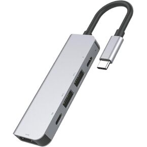 USB Hub - Type C USB Port Hub - Multiple USB Port with 5 Ports - High Speed USB Hubs for 4K Downloads - Multi USB Port for Laptop