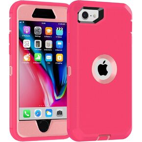 Co-Goldguard Case for iPhone SE 2020/2022 Case,3-Layer Structure with Built-in Screen Protector Shockproof and Drop-Proof Case for iPhone SE 4.7-inch RedBlack