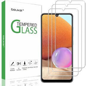 beukei (3 Pack) Compatible for Samsung Galaxy A32 4G / Galaxy A22 4G / Galaxy A31 Screen Protector Tempered Glass, (Not Fit for Galaxy A32 5G) 9H Hardness, (6.4 inch) Anti Scratch, Bubble Free