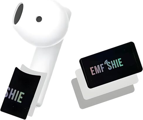Blocker Stickers for AirPods Neutralize Shield Protection for Bluetooth Headphones Cell Phones Wireless Earbuds Electronic Devices Reduction Harm Defender (Black, 1 Pair) in Kuwait