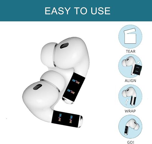 Blocker Stickers for AirPods Neutralize Shield Protection for Bluetooth Headphones Cell Phones Wireless Earbuds Electronic Devices Reduction Harm Defender (Black, 1 Pair) in Kuwait