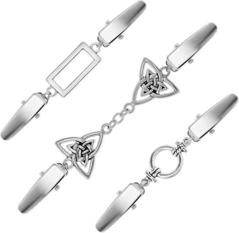 3 Pcs Vintage Sweater Clips Shawl Dresses Cinch Clips Retro Cardigan Collar Clips Shirt Brooch Clips for Women Girls Wearing, 3 Styles in Saudi Arabia