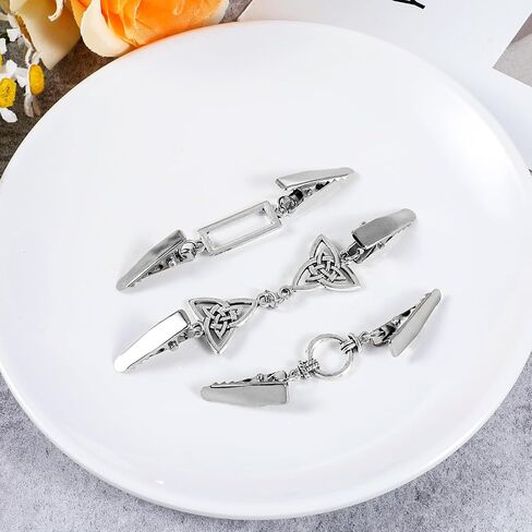 3 Pcs Vintage Sweater Clips Shawl Dresses Cinch Clips Retro Cardigan Collar Clips Shirt Brooch Clips for Women Girls Wearing, 3 Styles in Saudi Arabia