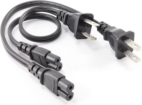 CablesOnline, 5-Pack 1ft 2-Prong Figure-8 Replacement Non-Polarized Computer Power Cord Cable, PC-10701-5 in Kuwait