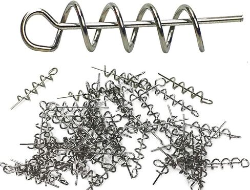 OMYZERO 15mm/26mm/33mm/42mm Soft Lure Bait Spring Twist Lock Outdoor Fishing Crank Hook Centering Pin for Soft Lure Bait Worm Crank in Saudi Arabia