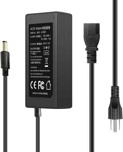 محول تيار مستمر 24 فولت 2 أمبير، محول تيار متردد 2000 مللي أمبير، 100-240 فولت 50-60 هرتز تيار متردد إلى تيار مستمر 24 فولت 2 أمبير، محول طاقة مع أسطوانة تيار مستمر 5.5 مم × 2.5 مم لأضواء الشريط LED، مضخة مياه DC، طابعات ثلاثية الأبعاد in Kuwait