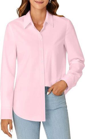 KIFOVEN Women's Button Down Shirt Long Sleeve Collared Office Work Business Blouse Top in Saudi Arabia