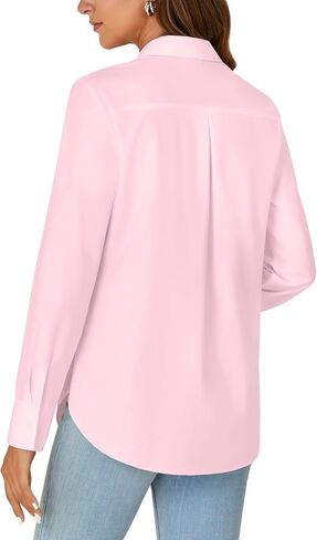 KIFOVEN Women's Button Down Shirt Long Sleeve Collared Office Work Business Blouse Top in Saudi Arabia