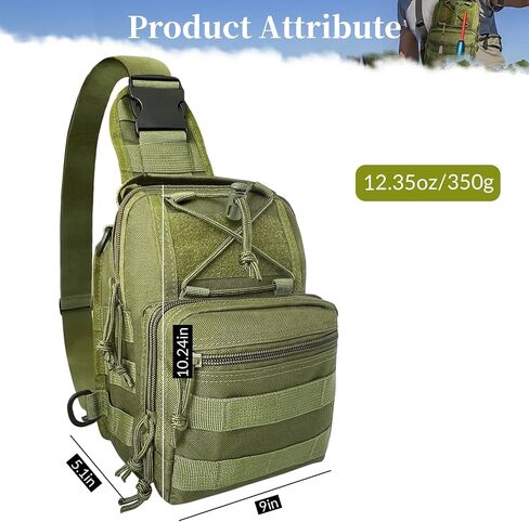 Fishing Backpack Fishing Tackle Storage Bag Fishing Gear with Rod Holder Sling Backpack Fishing Storage Backpack Fishing Gift for Outdoor Hiking,Travel,Hunting (B-Army Green) in Saudi Arabia