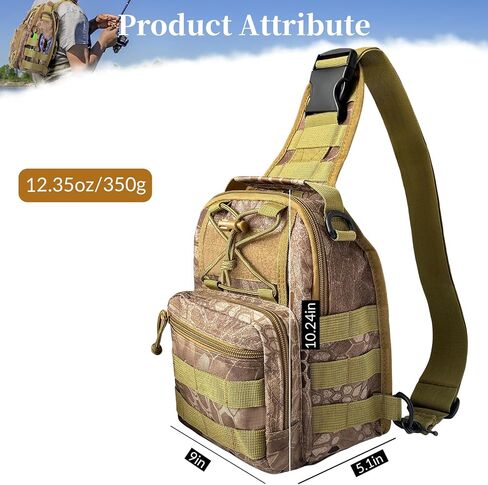 Fishing Backpack Fishing Tackle Storage Bag Fishing Gear with Rod Holder Sling Backpack Fishing Storage Backpack Fishing Gift for Outdoor Hiking,Travel,Hunting (B-Army Green) in Saudi Arabia