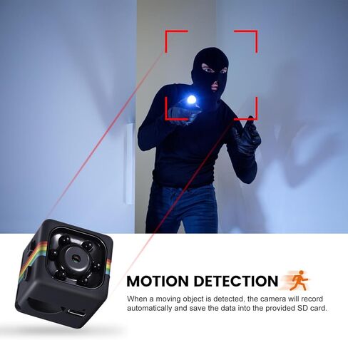 كاميرا تجسس، كاميرا داخلية صغيرة بدقة 1080 بكسل بدون واي فاي، كاميرات صغيرة لأمن المنزل مع بطاقة ذاكرة 32 جيجابايت، زاوية واسعة، رؤية ليلية، كشف الحركة، تخزين حلقي، دعامة دوارة 360 درجة in Kuwait