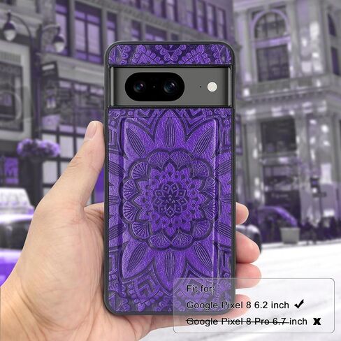 Harryshell Compatible with Google Pixel 8 Case Wallet Detachable Magnetic Cover Leather Case Cover with Cash Coin Zipper Pocket 12 Card Slots Holder Wrist Strap Lanyard (Flower Purple) in Saudi Arabia
