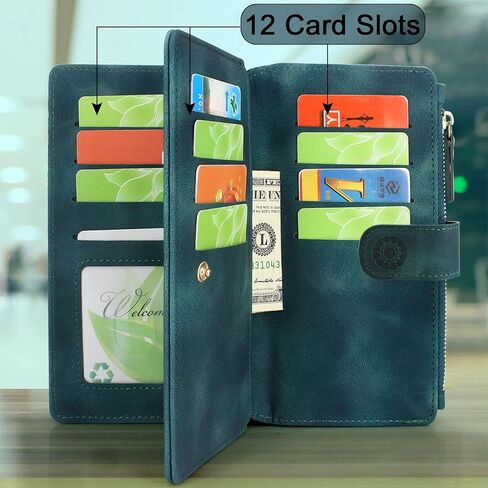 Harryshell Compatible with Google Pixel 8 Case Wallet Detachable Magnetic Cover Leather Case Cover with Cash Coin Zipper Pocket 12 Card Slots Holder Wrist Strap Lanyard (Flower Purple) in Saudi Arabia